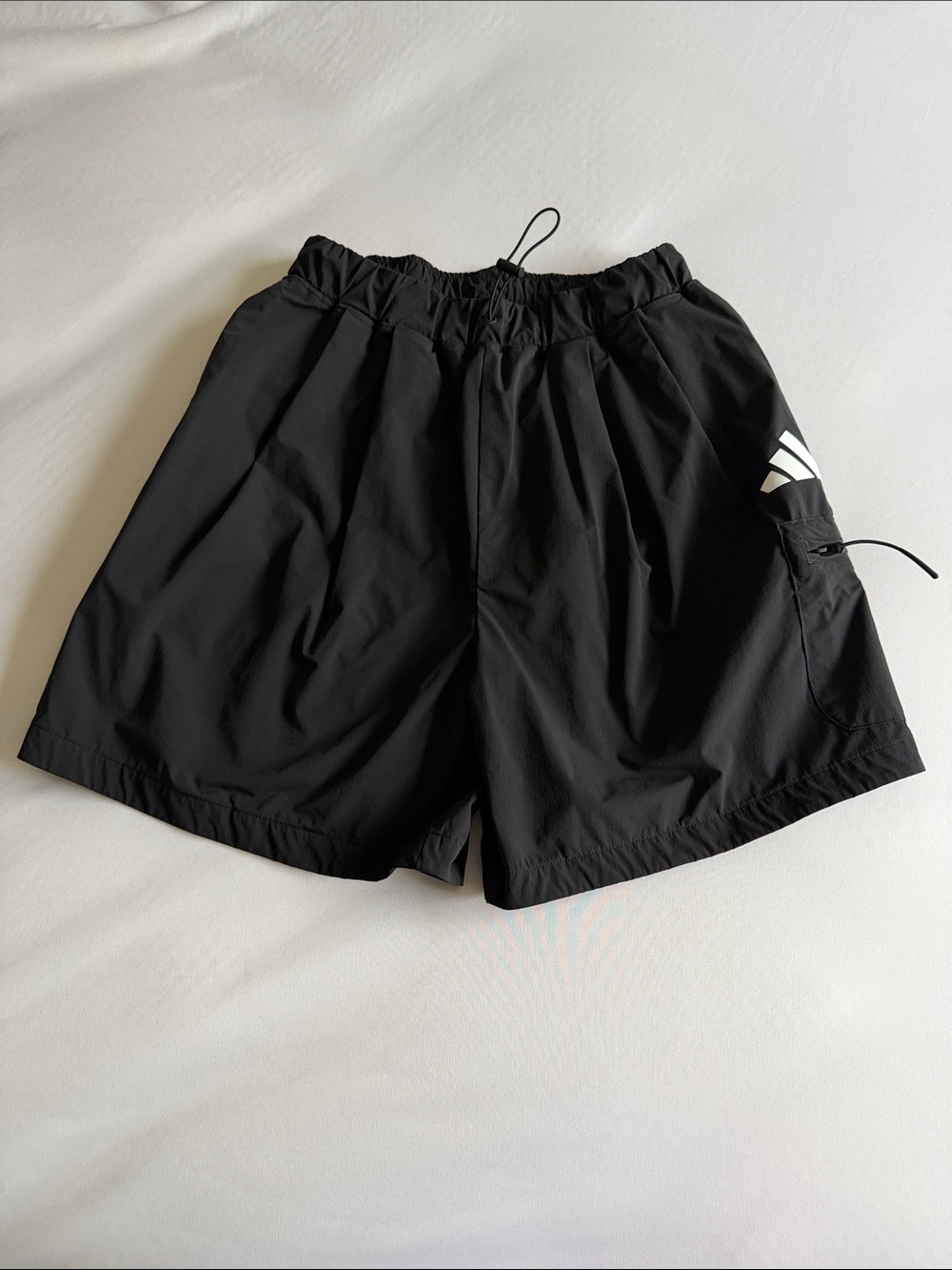 adidas Black Women's Athletic Shorts with White Logo